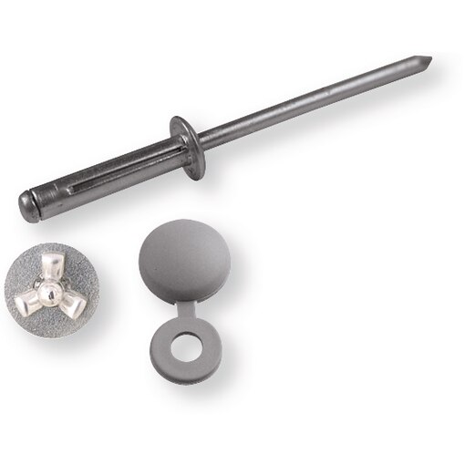 Kit de fixation gris pour plaque d'immatriculation